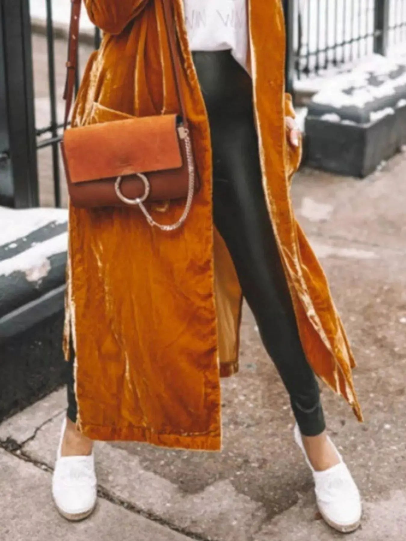 Open Front Long Sleeve Longline Cardigan by Partner Label