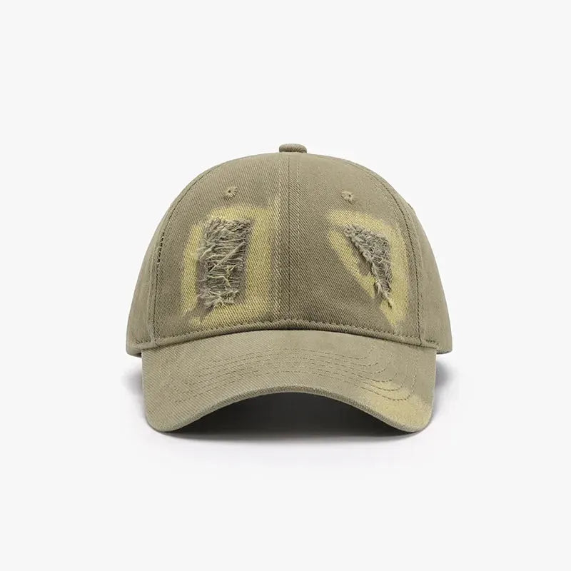 Distressed Cotton Baseball Cap by Partner Label