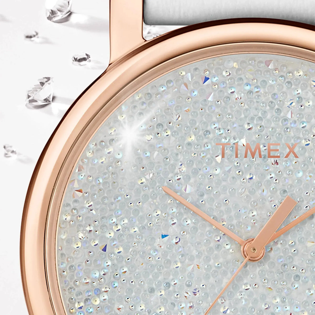 Timex Women's White Leather Watch, Rose Gold Case | Tw2r95000 by TIMEX