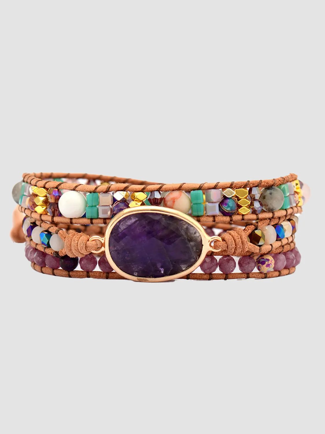 Triple-Layer Amethyst Bracelet by Partner Label