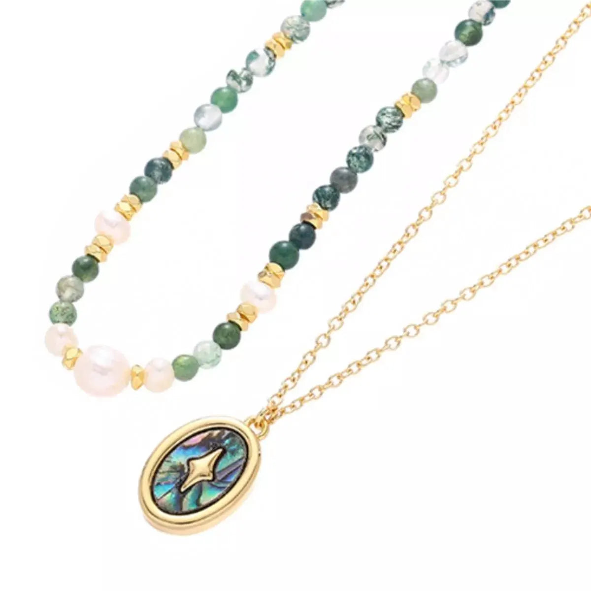 2 Piece Freshwater Pearl 18K Gold-Plated Pendant Necklace by Partner Label