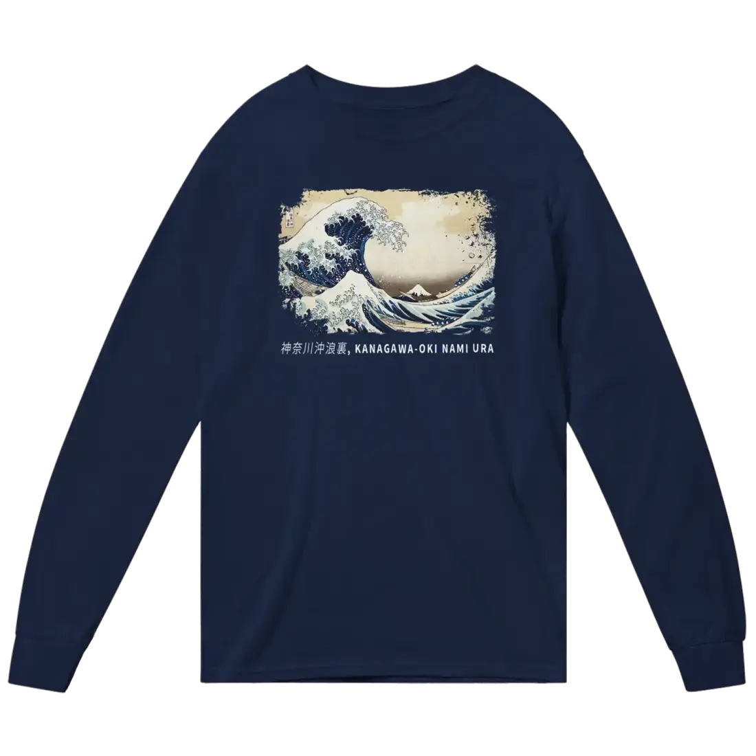 Hokusai - The Great Wave off Kanagawa Artwork Long Sleeve Shirt by Art-O-Rama Shop
