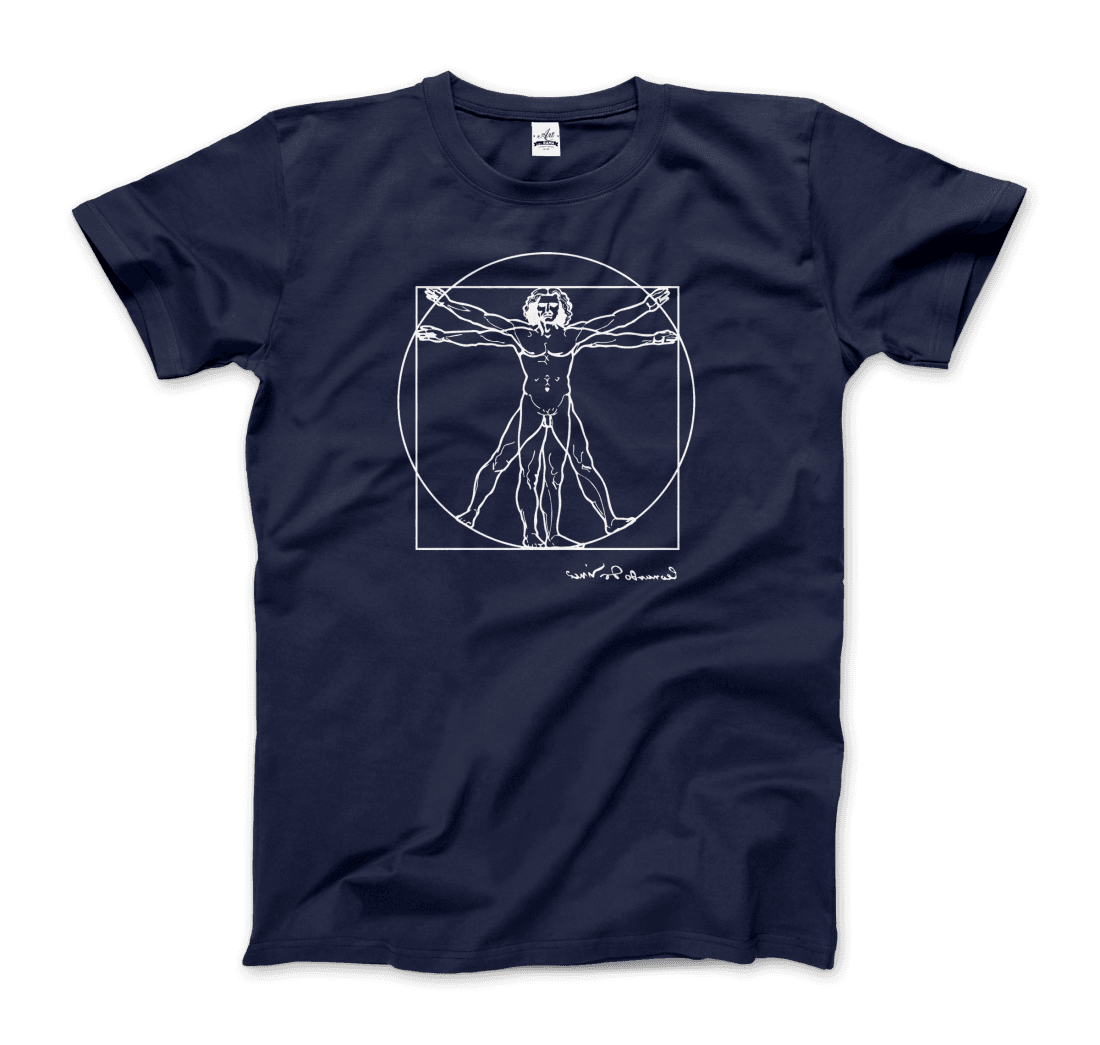 Leonardo Da Vinci, Vitruvian Man Sketch t-shirt by Art-O-Rama Shop