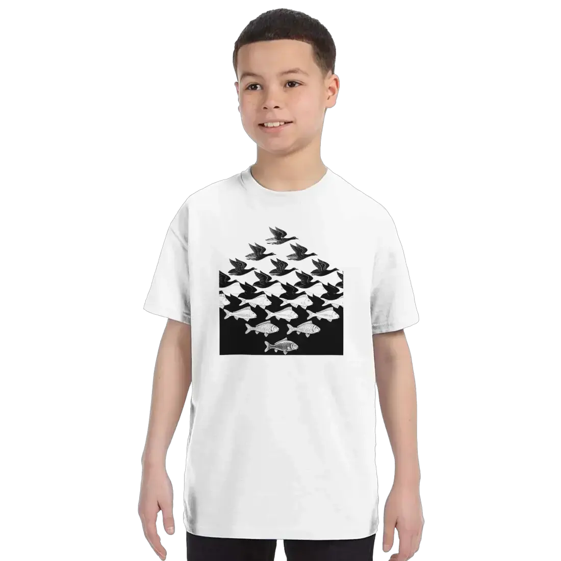MC Escher Sky and Water I art t-shirt by Art-O-Rama Shop