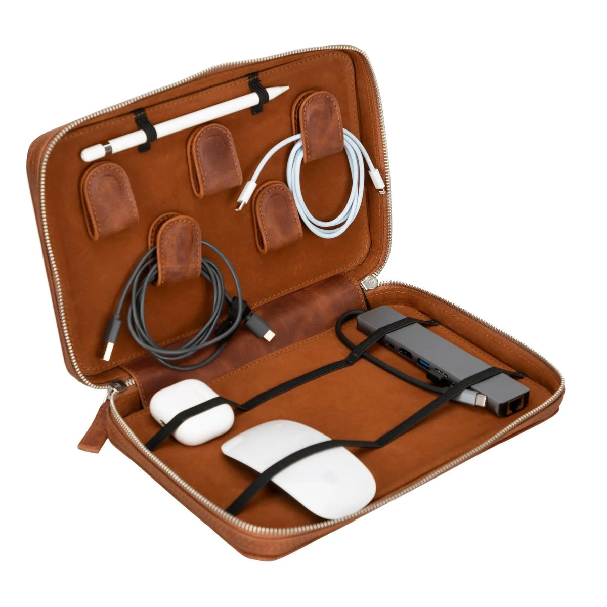 Medicine Handmade Leather Cable Travel Organizer by TORONATA