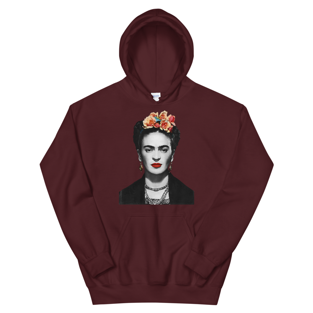 Frida Kahlo With Flowers Poster Artwork Unisex Hoodie by Art-O-Rama Shop