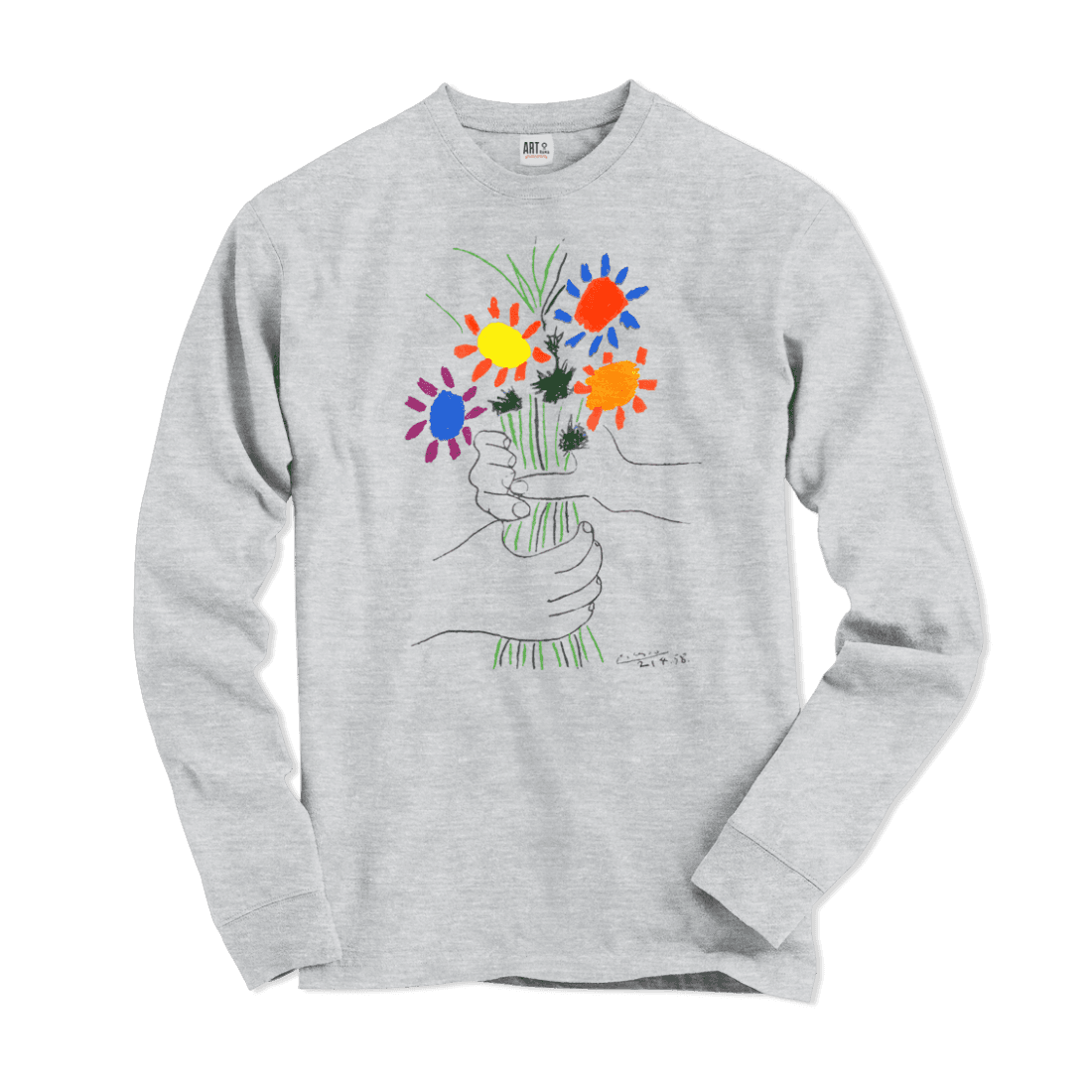 Pablo Picasso Bouquet of Peace 1958 Artwork Long Sleeve Shirt by Art-O-Rama Shop