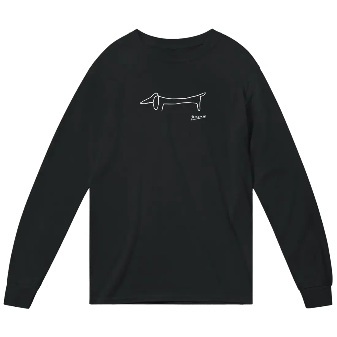 Pablo Picasso Dachshund Dog (Lump) Art Long Sleeve Shirt by Art-O-Rama Shop