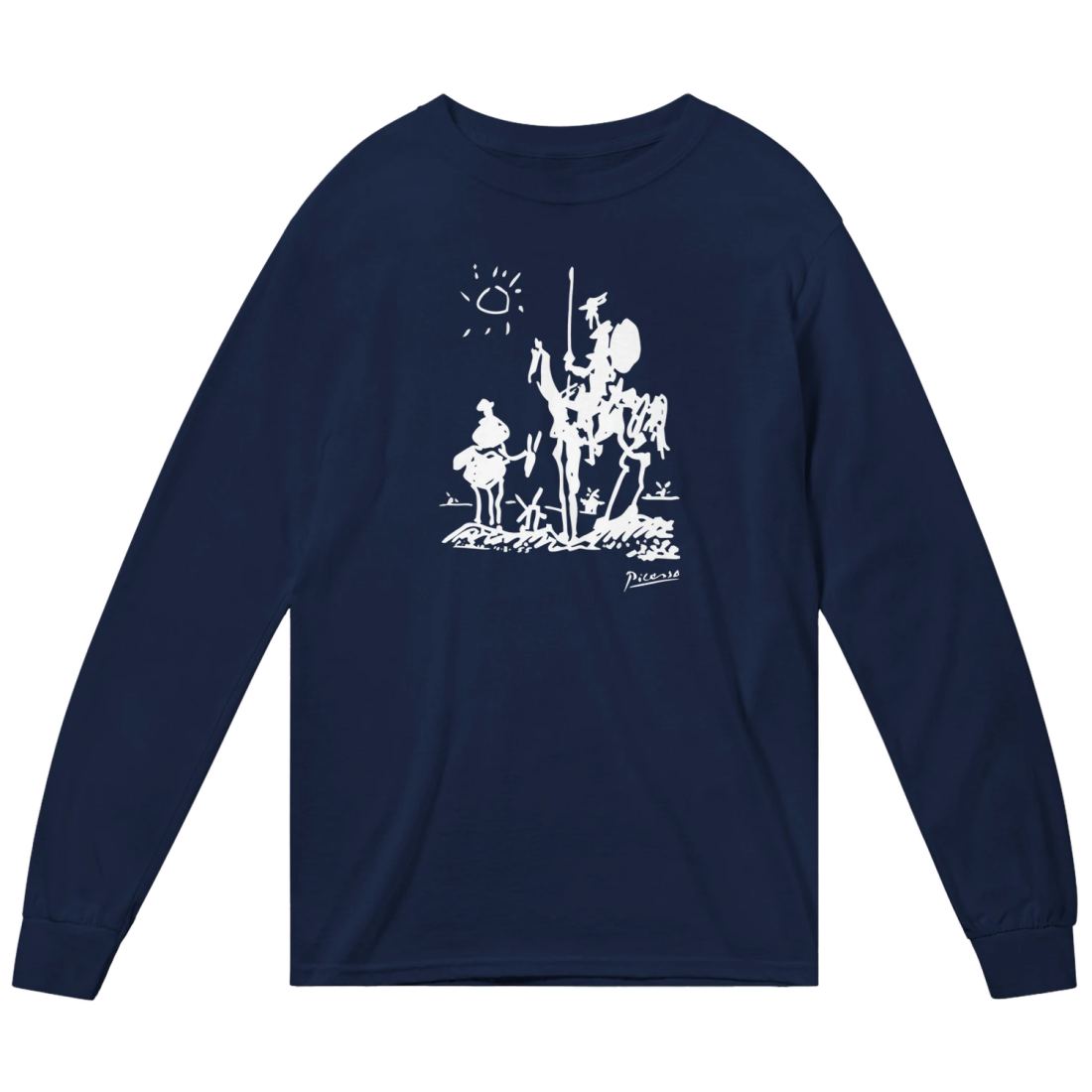Pablo Picasso Don Quixote of La Mancha 1955 Artwork Long Sleeve Shirt by Art-O-Rama Shop