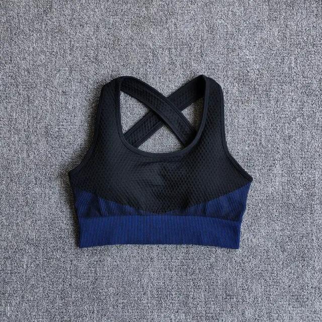 6 Colors Yoga Sport Bra Sexy Back Padded Cross Straps Top Shockproof Breathable Fitness Running Gym Vest Sports Top by Vimost Shop