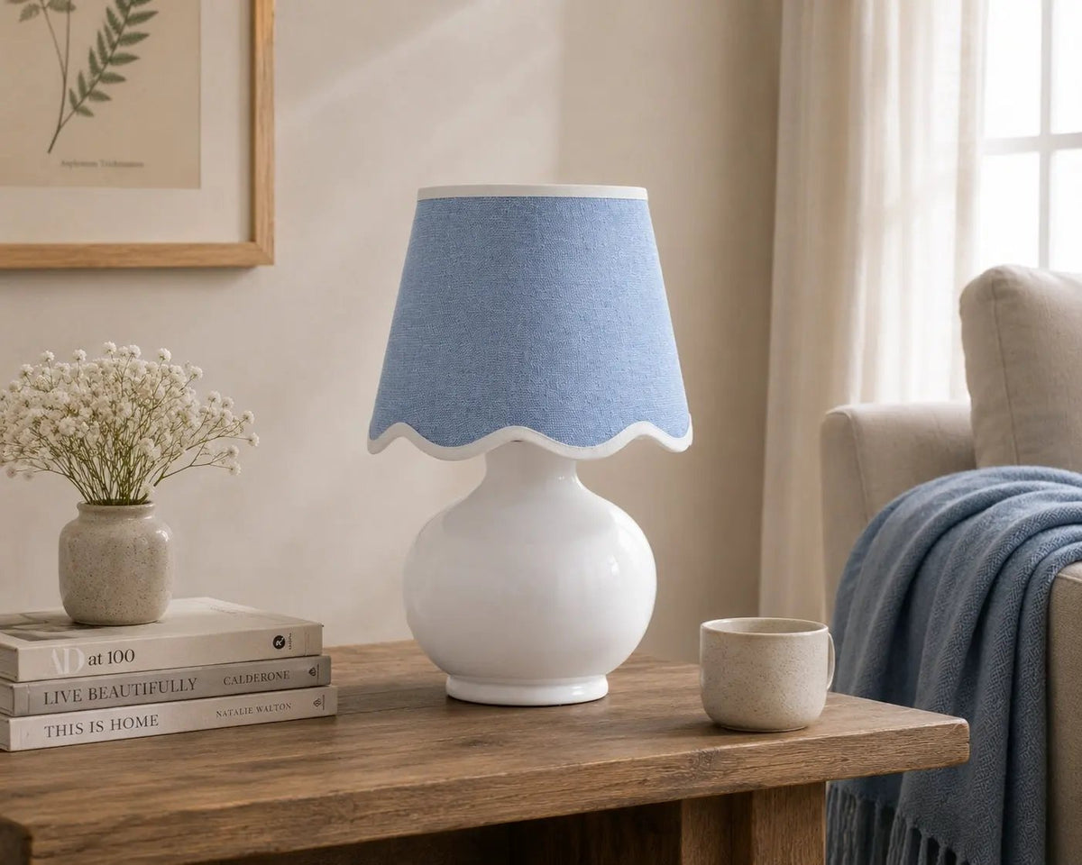 Benton Handmade Ceramic Table Lamp with Cotton Shade by TORONATA