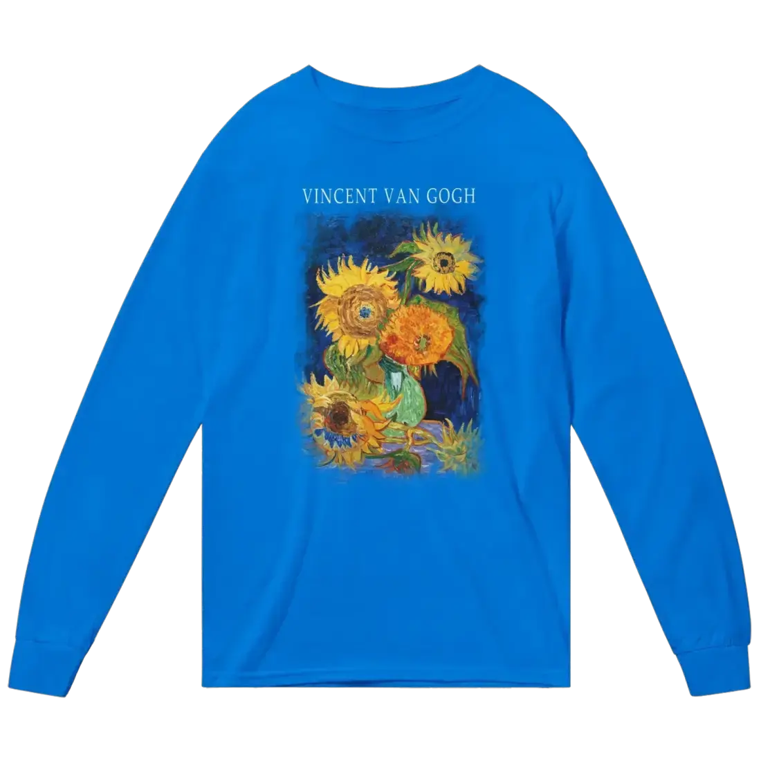 Van Gogh Five Sunflowers 1888, Artwork Long Sleeve Shirt by Art-O-Rama Shop
