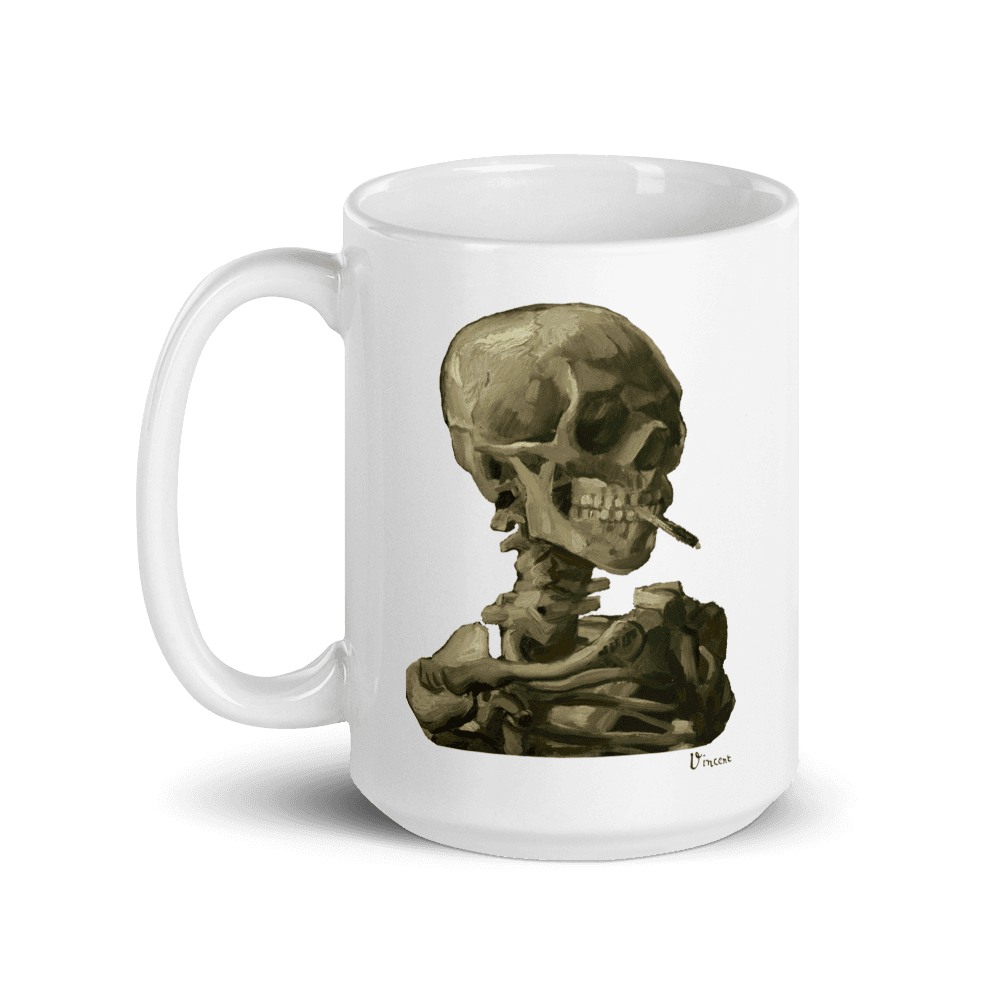 Van Gogh Skull of a Skeleton with Burning Cigarette 1886 Mug by Art-O-Rama Shop