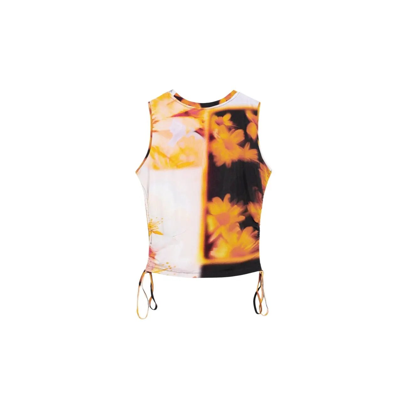 Desigual Women Stunning Orange Floral Sleeveless Stretchy Viscose Blouse by Desigual