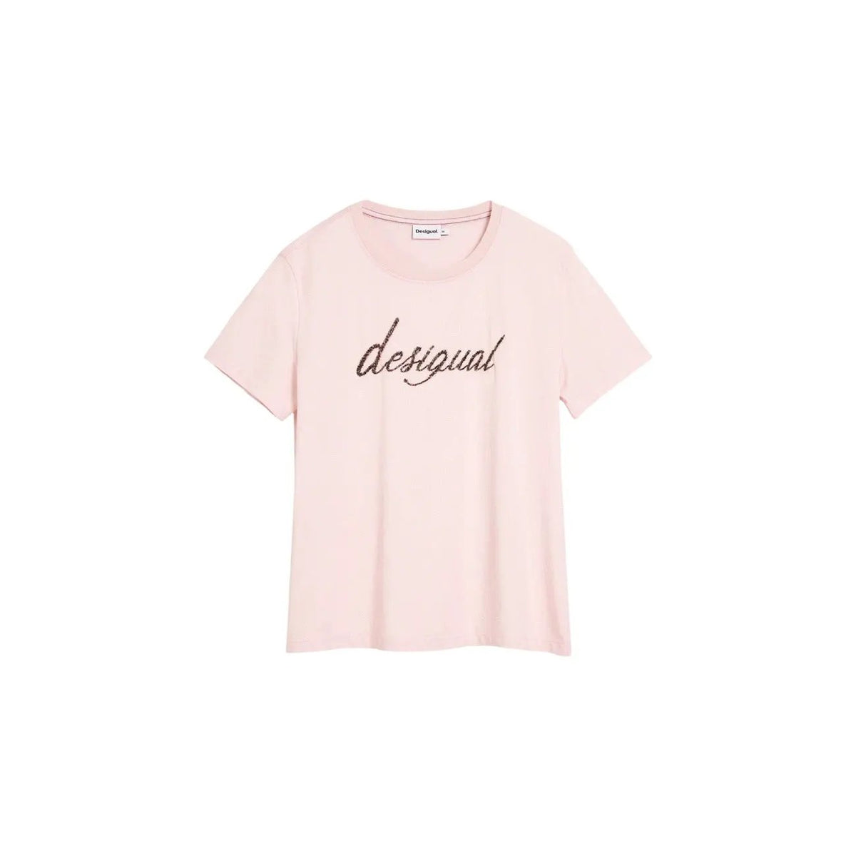 Desigual Women Soft Pink Print Cotton T-Shirt For Breezy Summer Days by Desigual