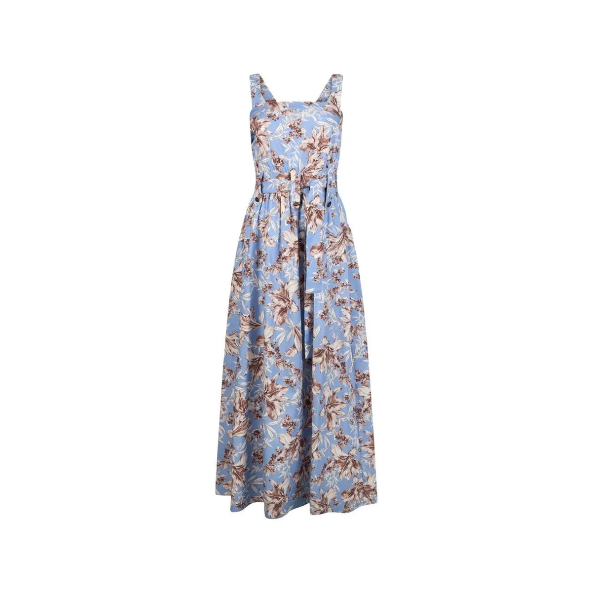 Liu Jo Women Blue Floral Cotton Strap Dress Elegant Summer Style Look by Liu Jo