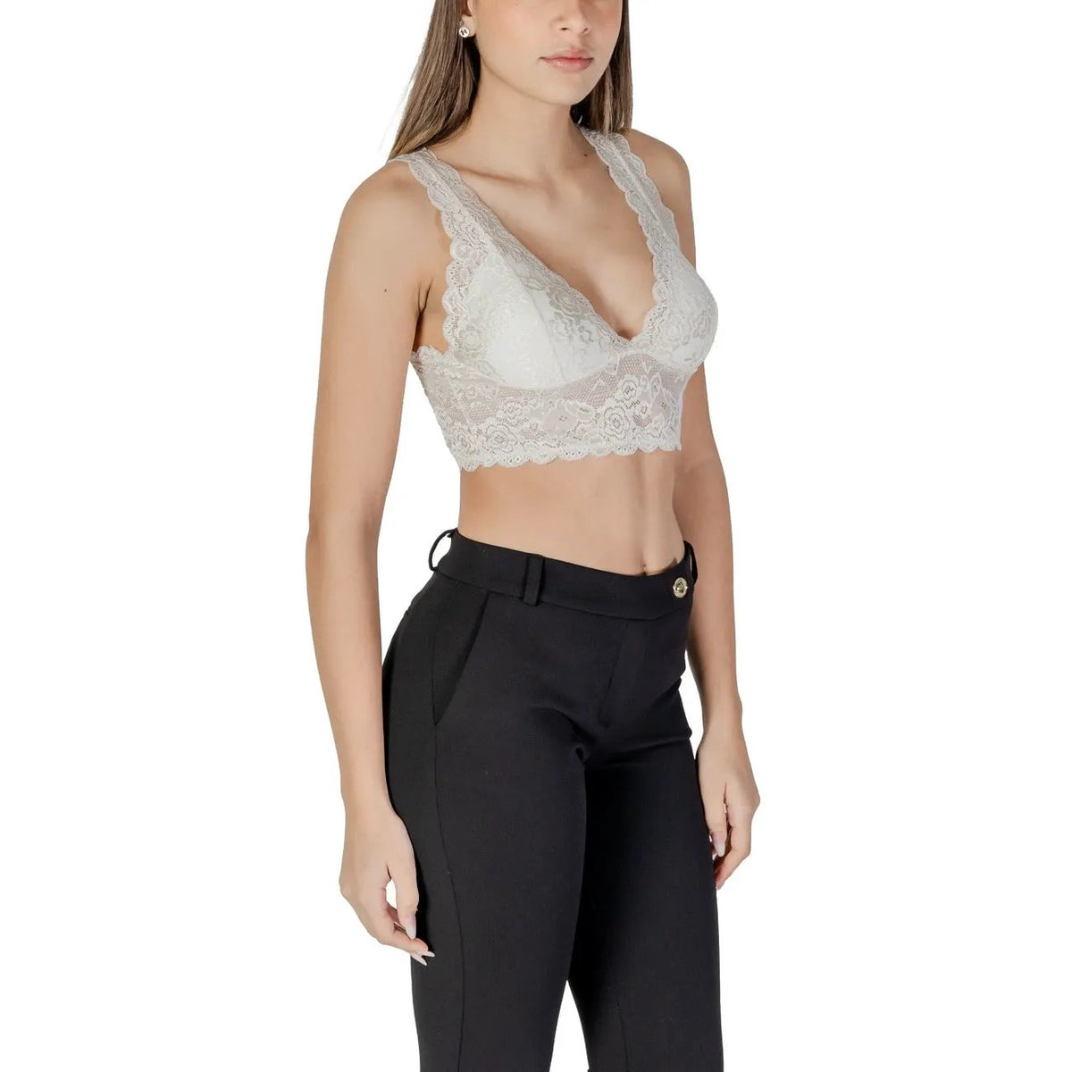 Only Womens Sleeveless V Neck Top Relaxed Fit Breathable White by Only