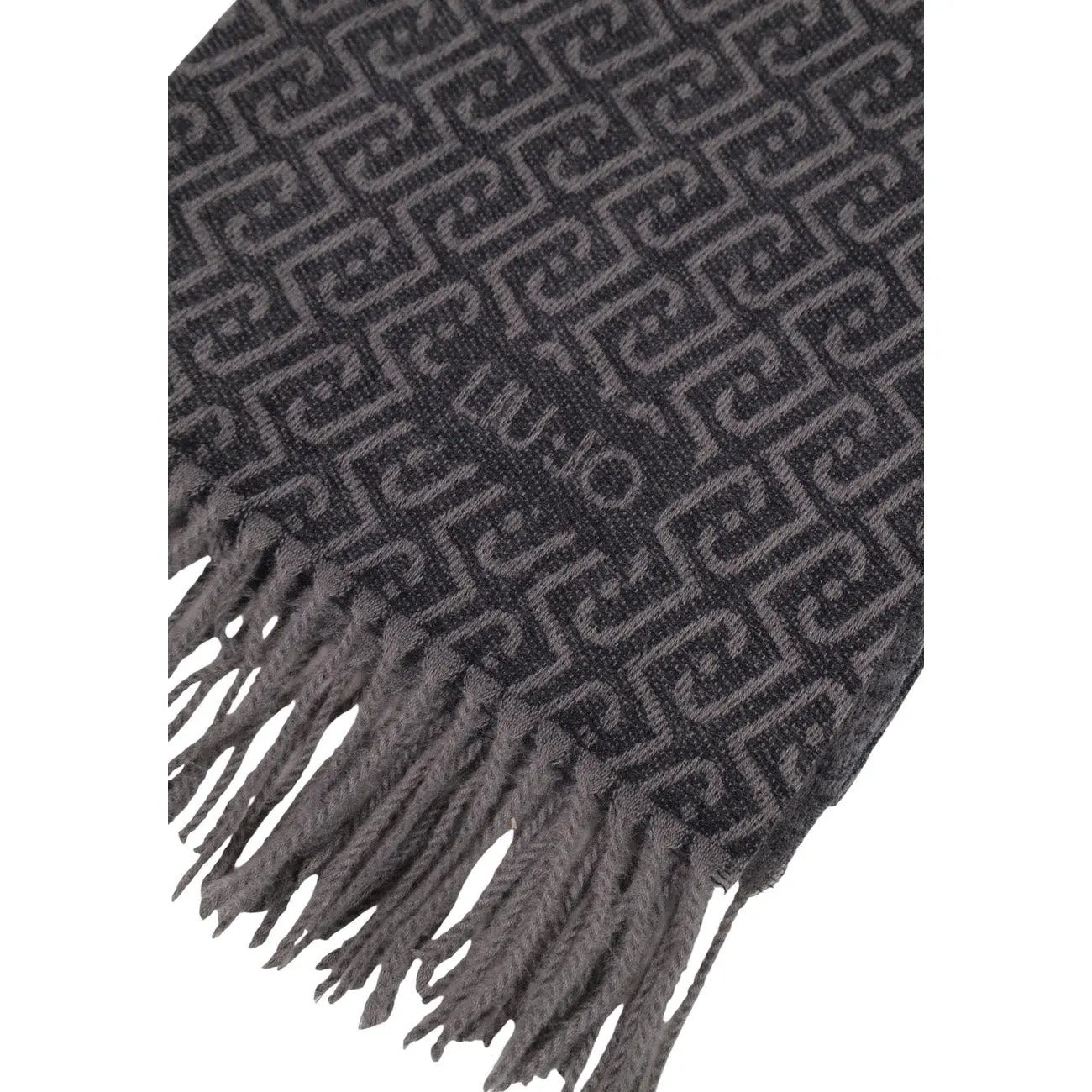 Liu Jo Women Elegant Grey Patterned Winter Scarf Shawl With Fringe Detail by Liu Jo