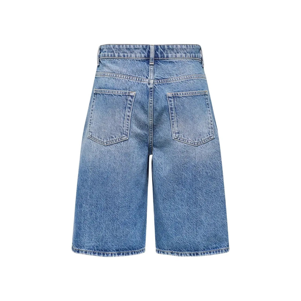 Only Premium Women Blue Cotton Shorts For Worn Out Summer Comfort by Only