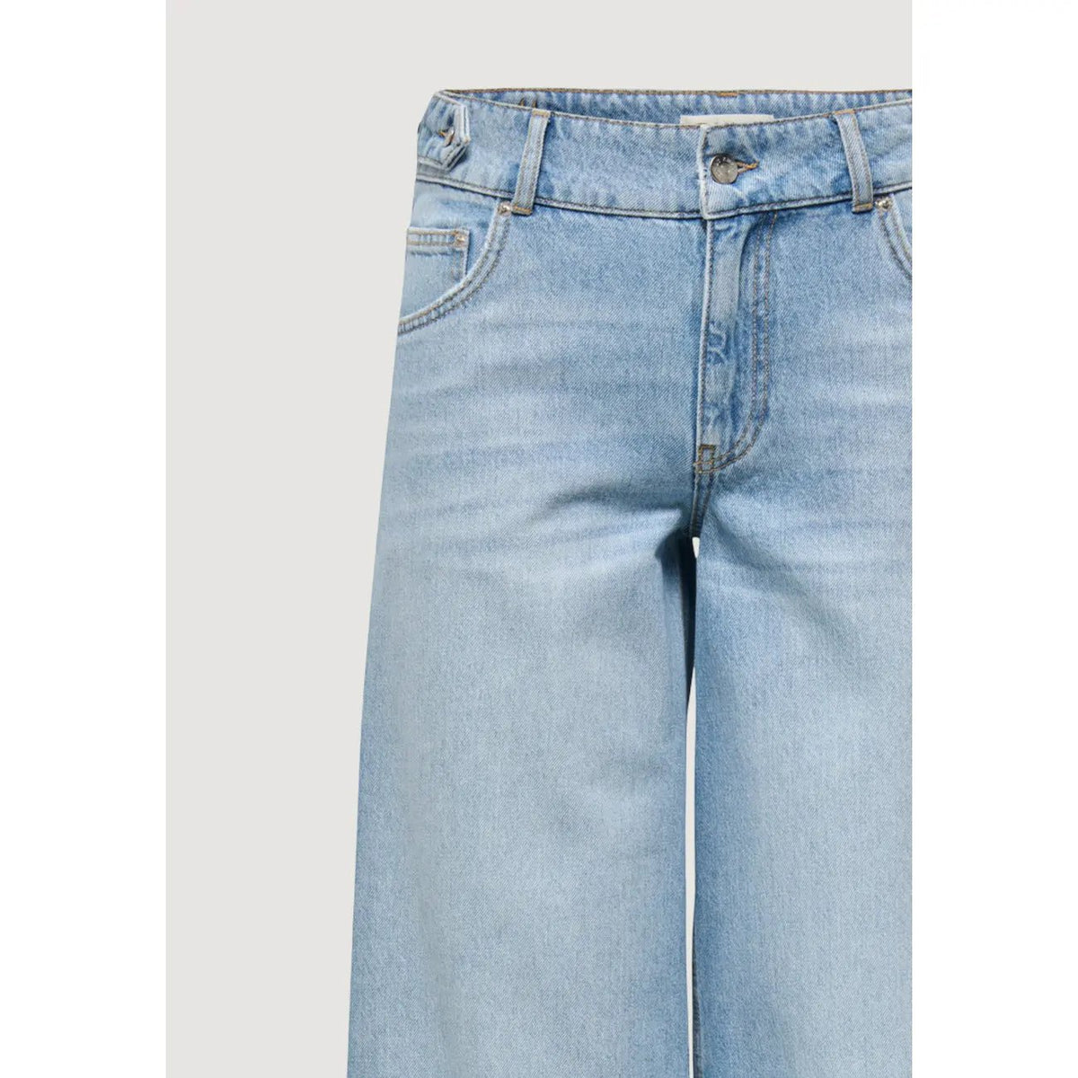 Only Women Jeans Trendy Wide Leg Light Blue Organic Cotton Denim Pants by Only