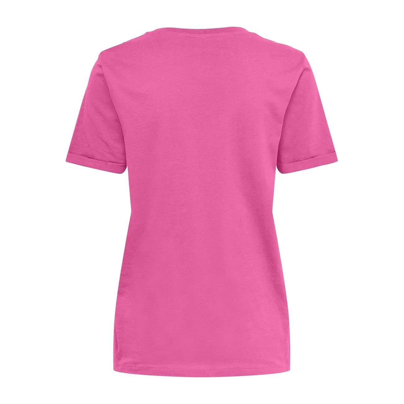 Only Women Pink Pure Cotton T Shirt Glitter Heart Print Short Sleeve Summer Top by Only