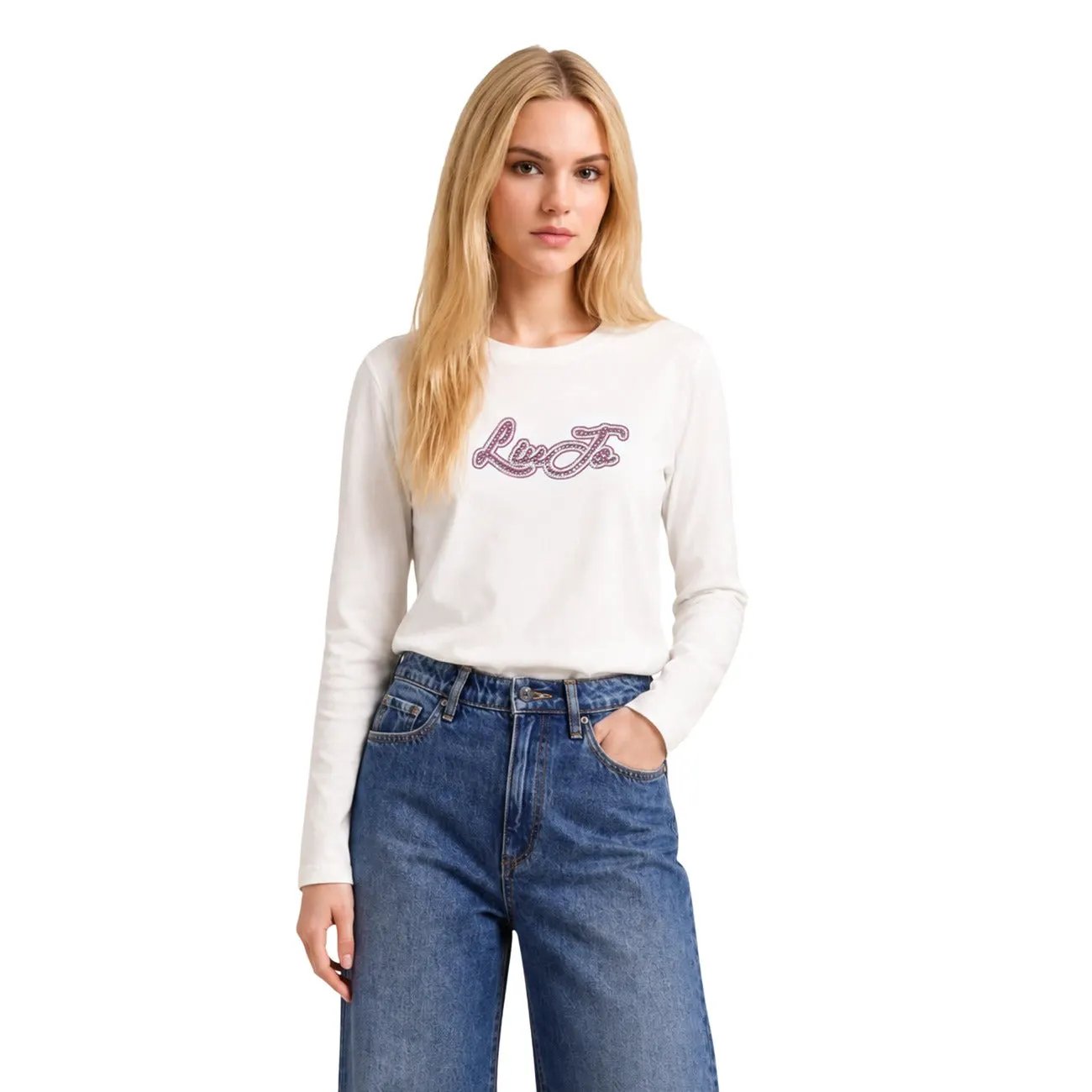 Liu Jo Women Premium Cotton Tshirt Classic Fit Soft Everyday Essential by Liu Jo