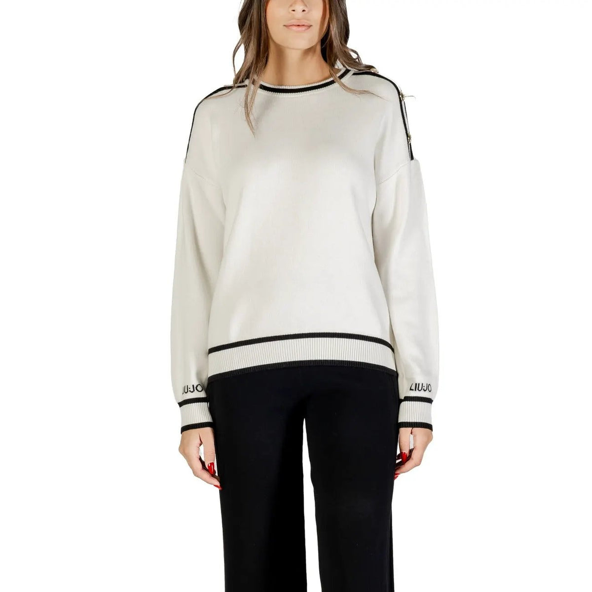 Liu Jo Women Elegant Black Silk Blend Long Sleeve Knitwear Sweater Top by Liu Jo