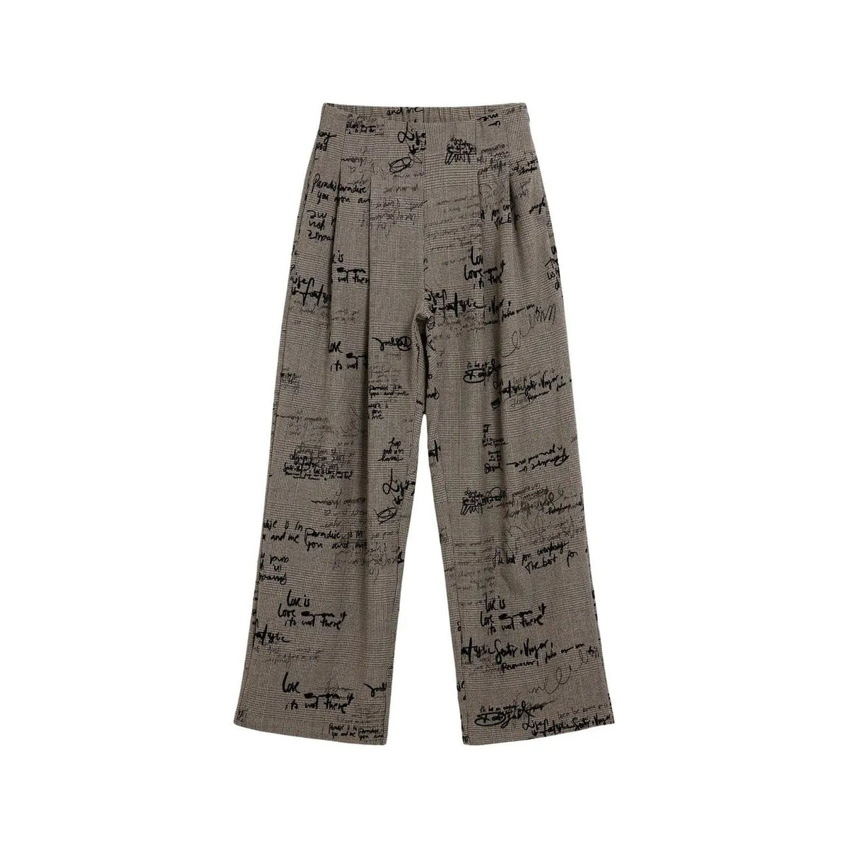 Desigual Women Grey Print Wide Leg Trousers With Zip Fastener Stretchy by Desigual