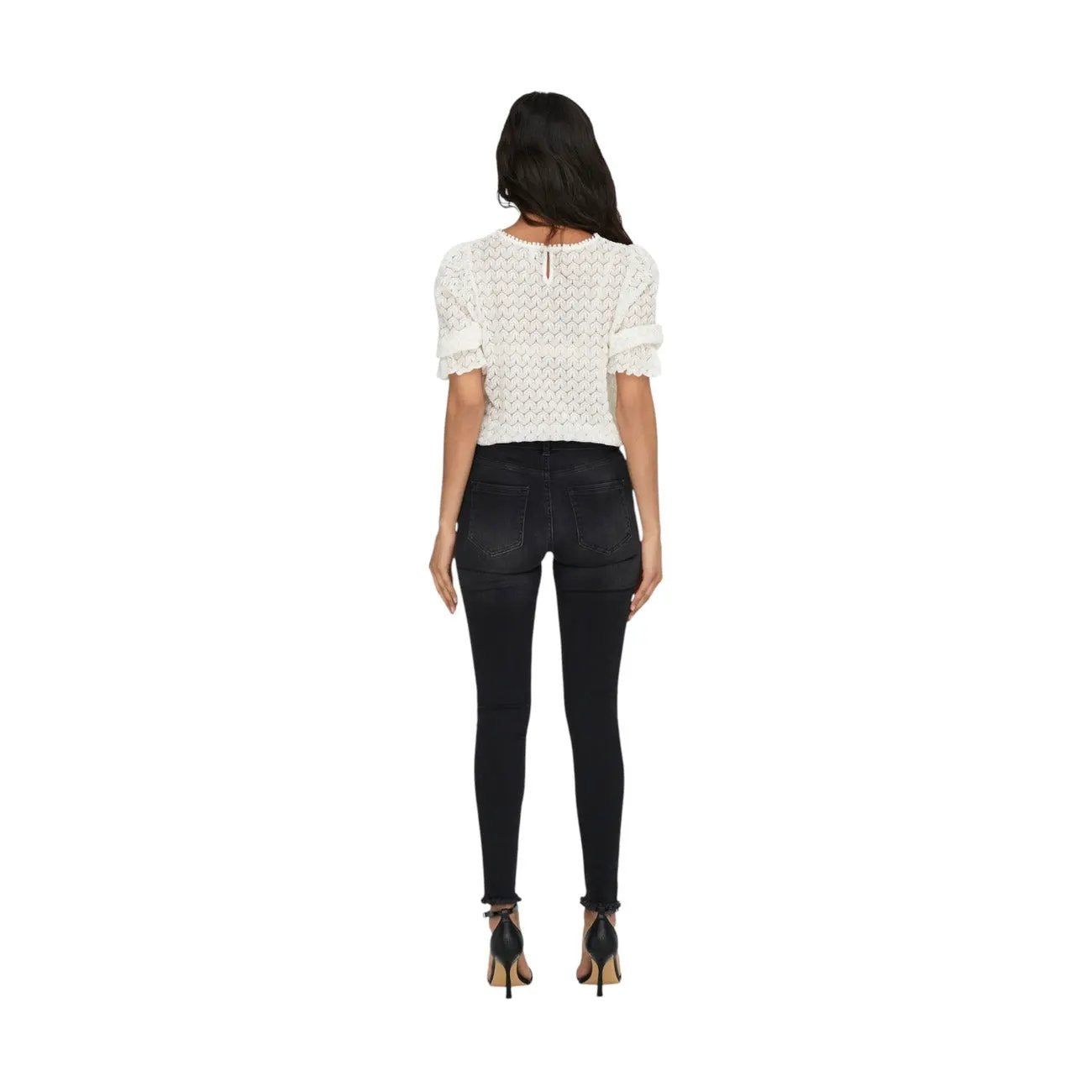 Only Women Black High Rise Denim Jeans With Premium Stretch Comfort by Only