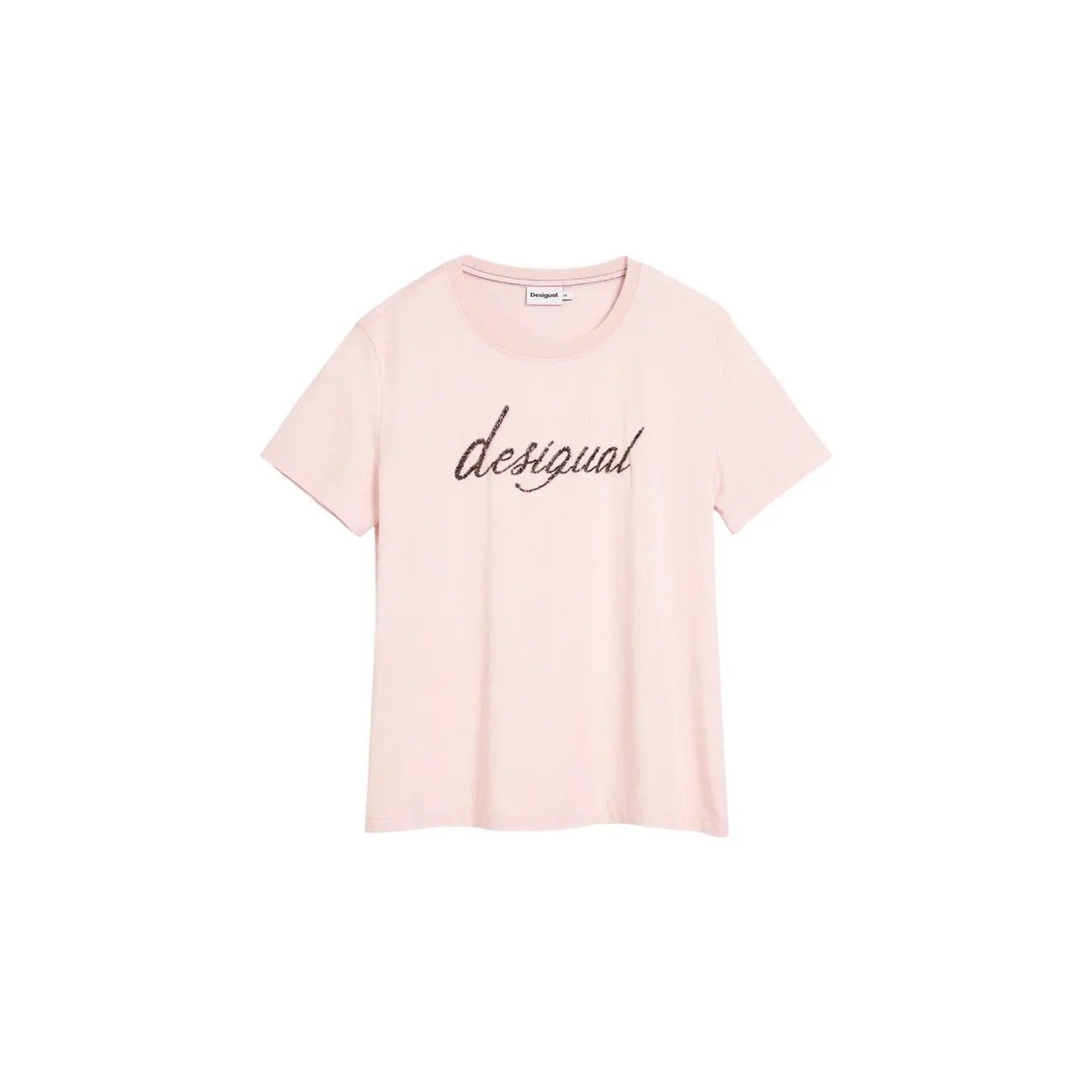 Desigual Women Soft Pink Print Cotton T-Shirt For Breezy Summer Days by Desigual
