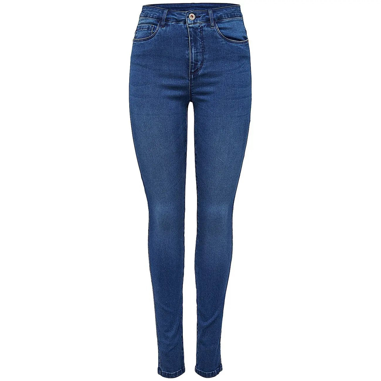 Only Women Blue Premium Cotton Stretch Skinny Jeans High Waist Comfort by Only
