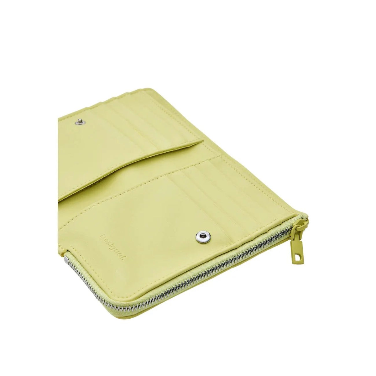Premium Desigual Women Yellow Wallet With Bow Detail Zip Inner Pockets by Desigual