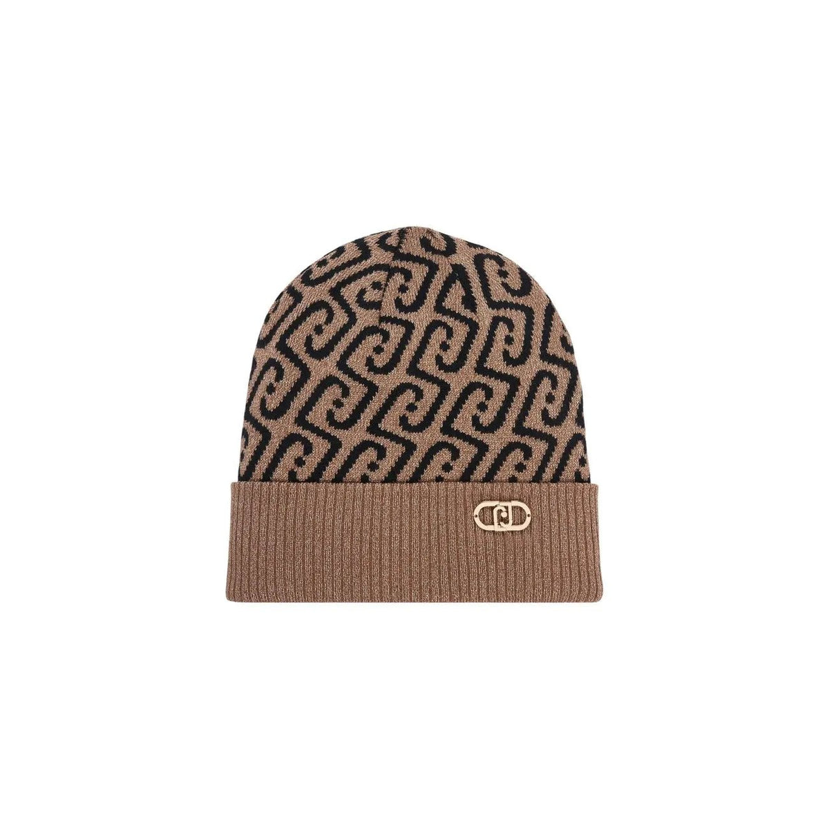 Liu Jo Women Brown Cashmere Blend Luxurious Ribbed Knit Winter Cap by Liu Jo