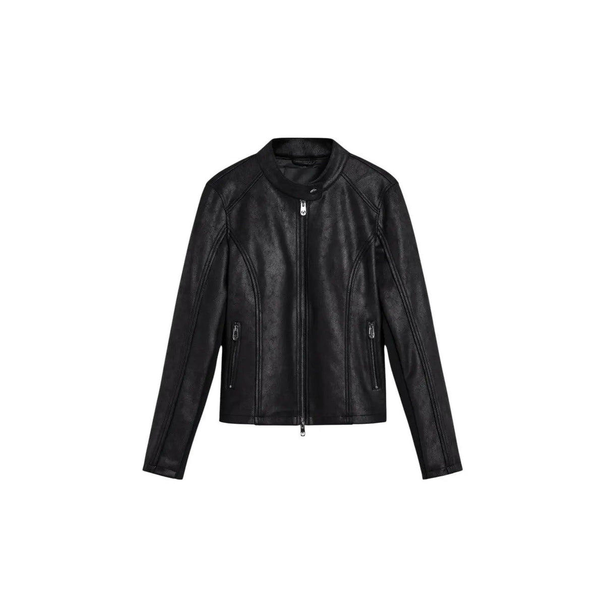Desigual Women Black Zip Blazer Sleek Long Sleeve Elastane Stretch Jacket by Desigual