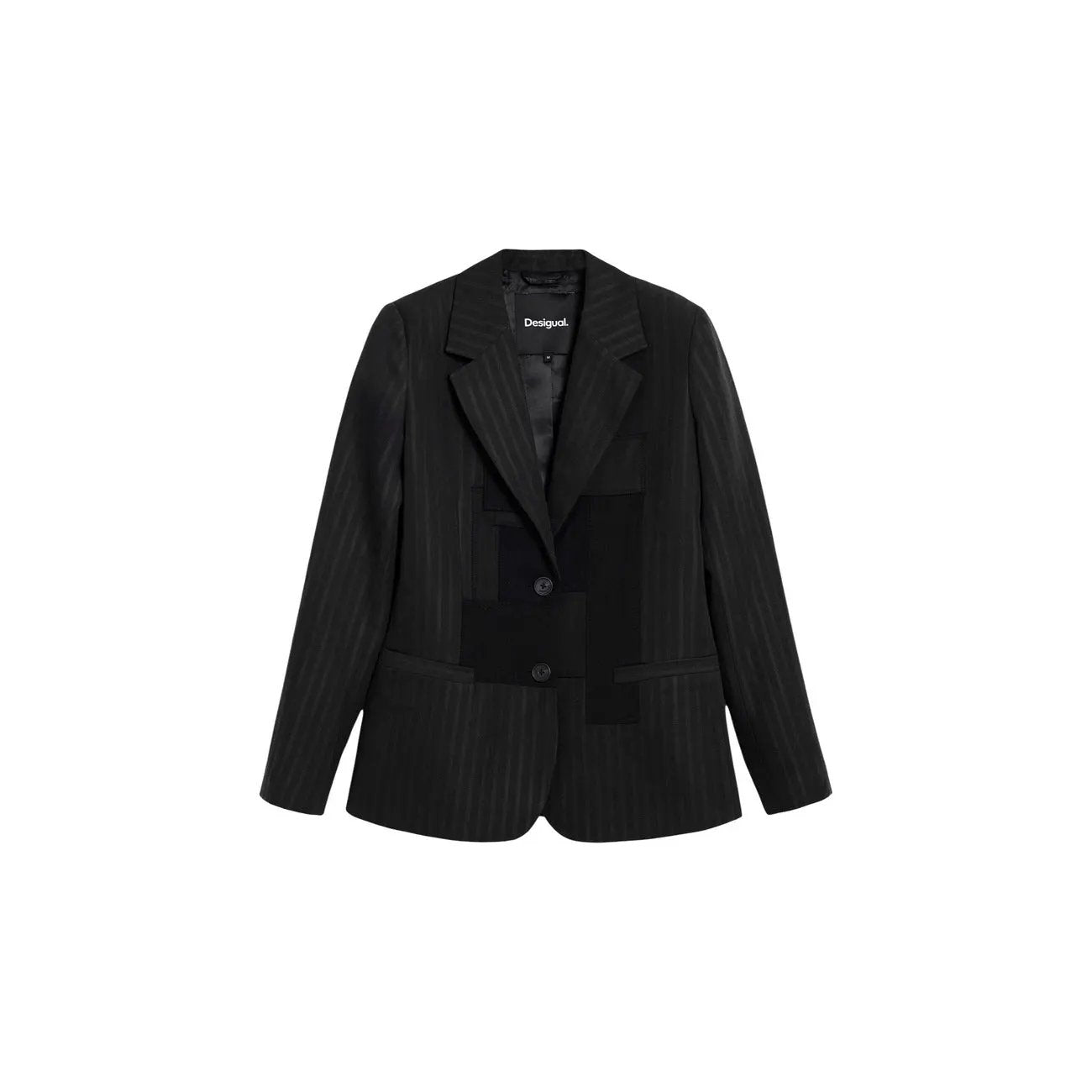 Desigual Women Grey Pinstripe Blazer Spring Stylish Structured Jacket by Desigual