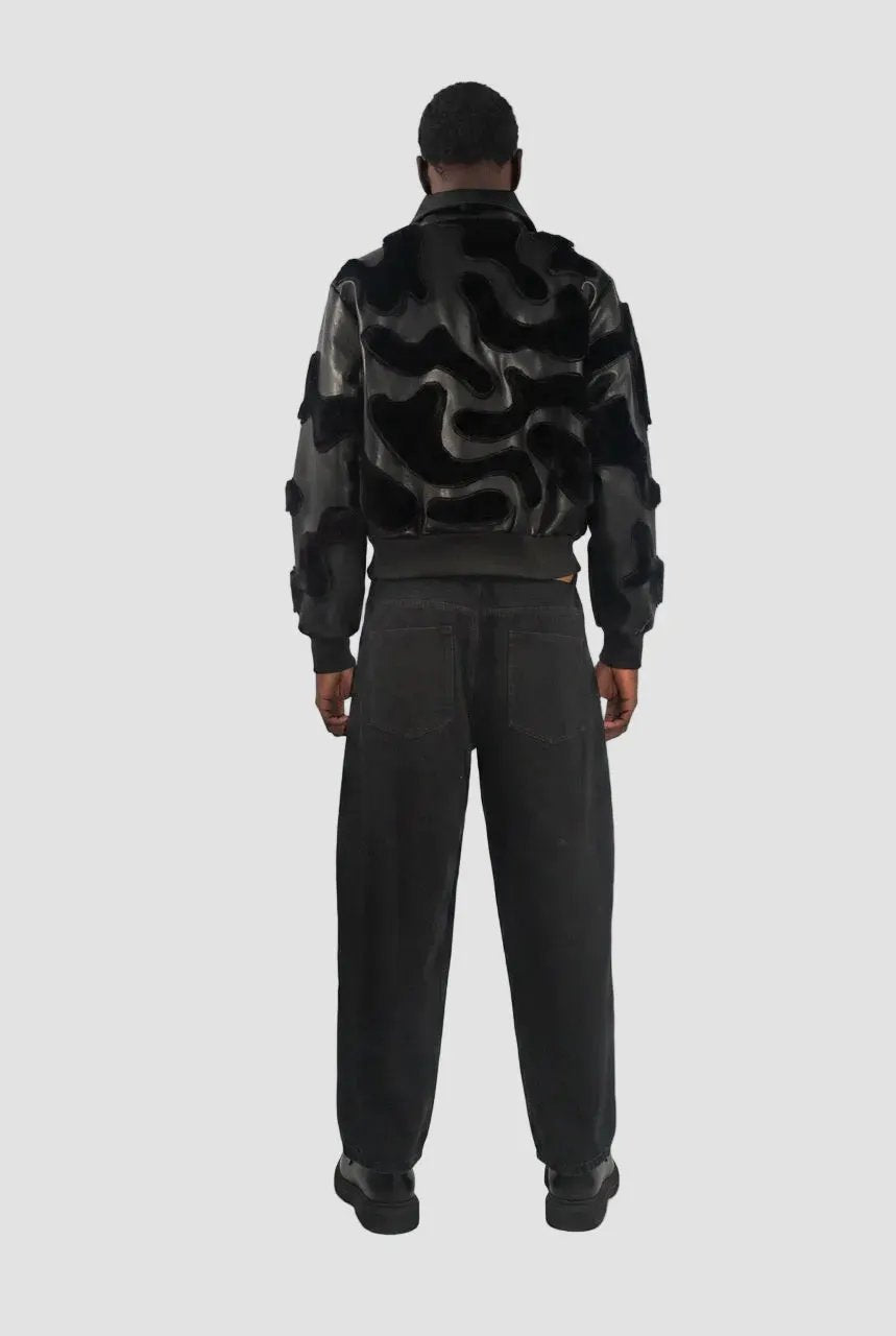 Camouflage Vegan Leather Bomber Jacket by Hideout