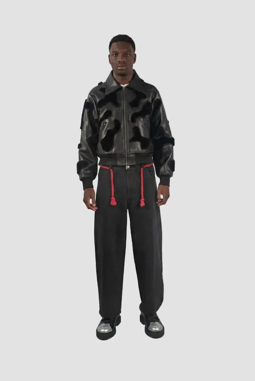 Camouflage Vegan Leather Bomber Jacket by Hideout