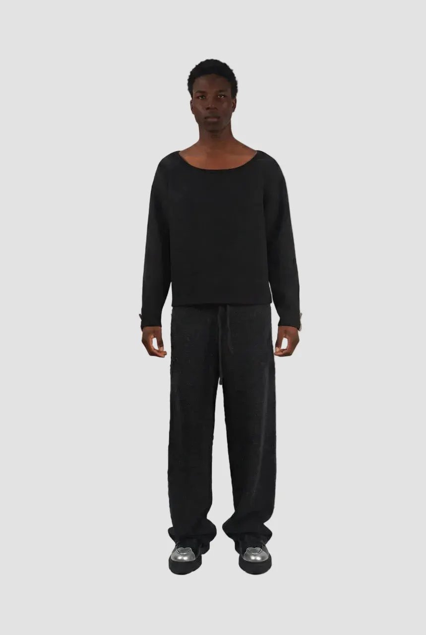 Clasp Wide Neck Long Sleeve Top by Hideout