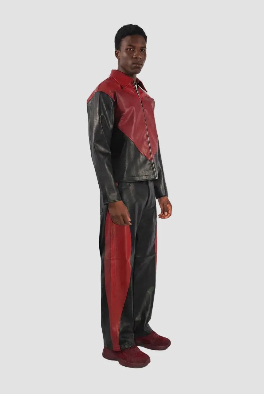 Panel Heart Vegan Leather Jacket by Hideout