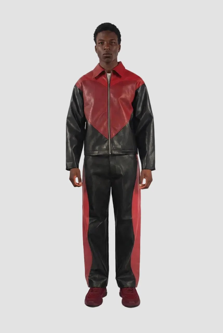 Panel Heart Vegan Leather Jacket by Hideout