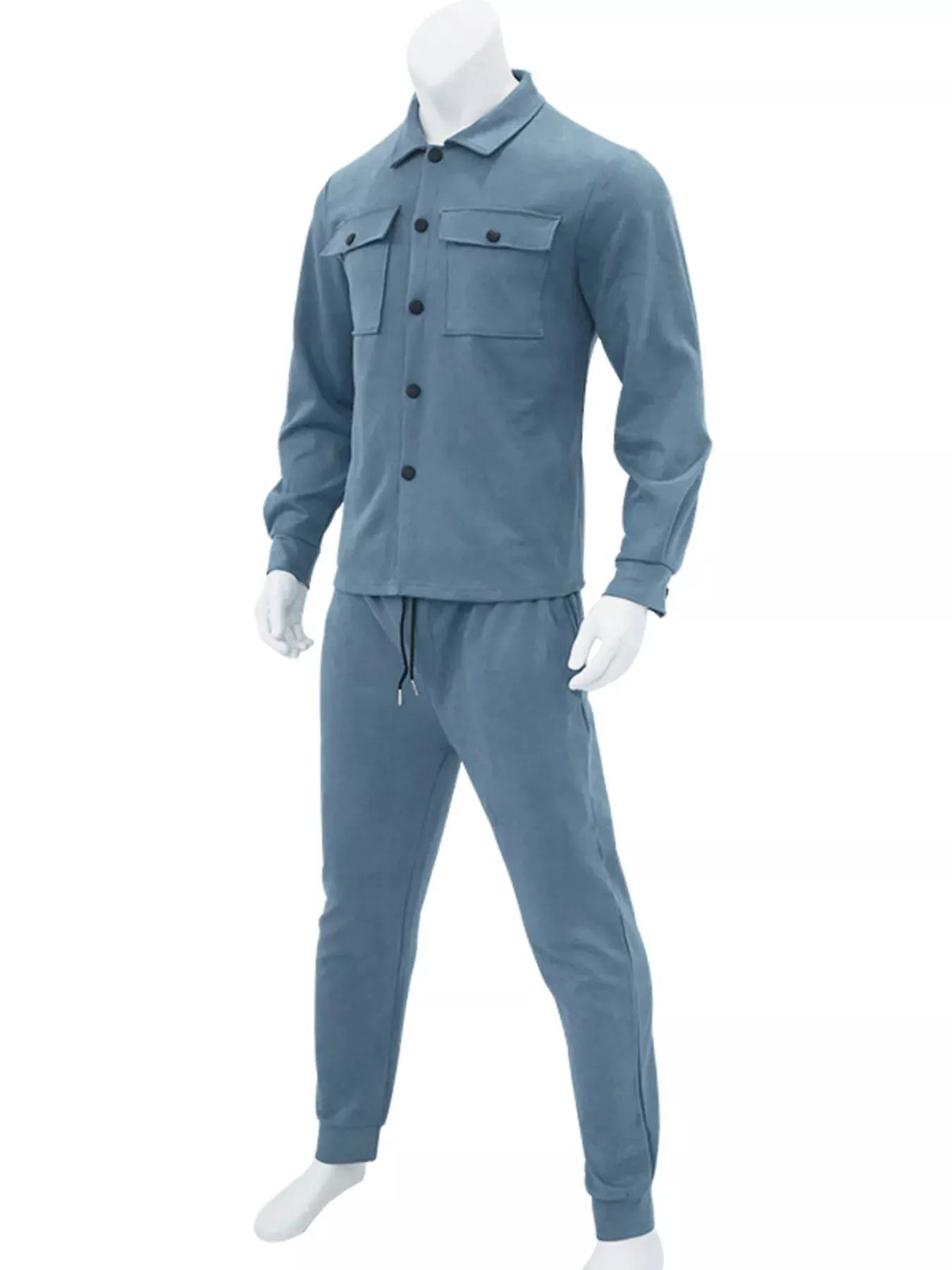 Men's Full Size Long-Sleeve Shirt and Joggers Set Plus Size by Partner Label