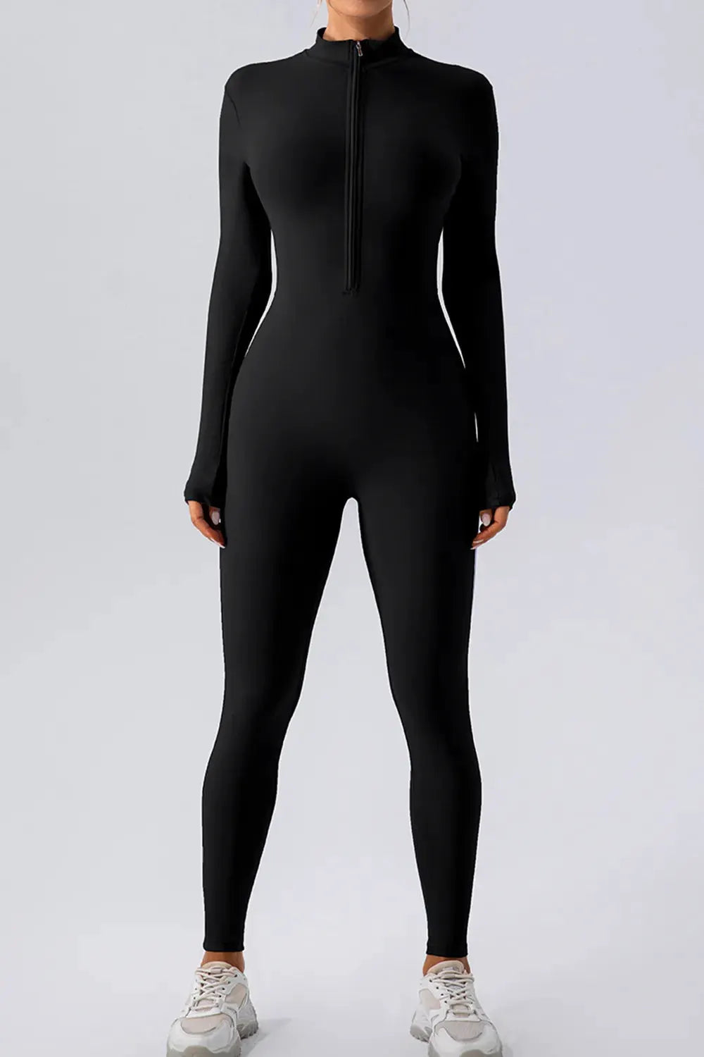 Half Zip Mock Neck Active Jumpsuit by Partner Label