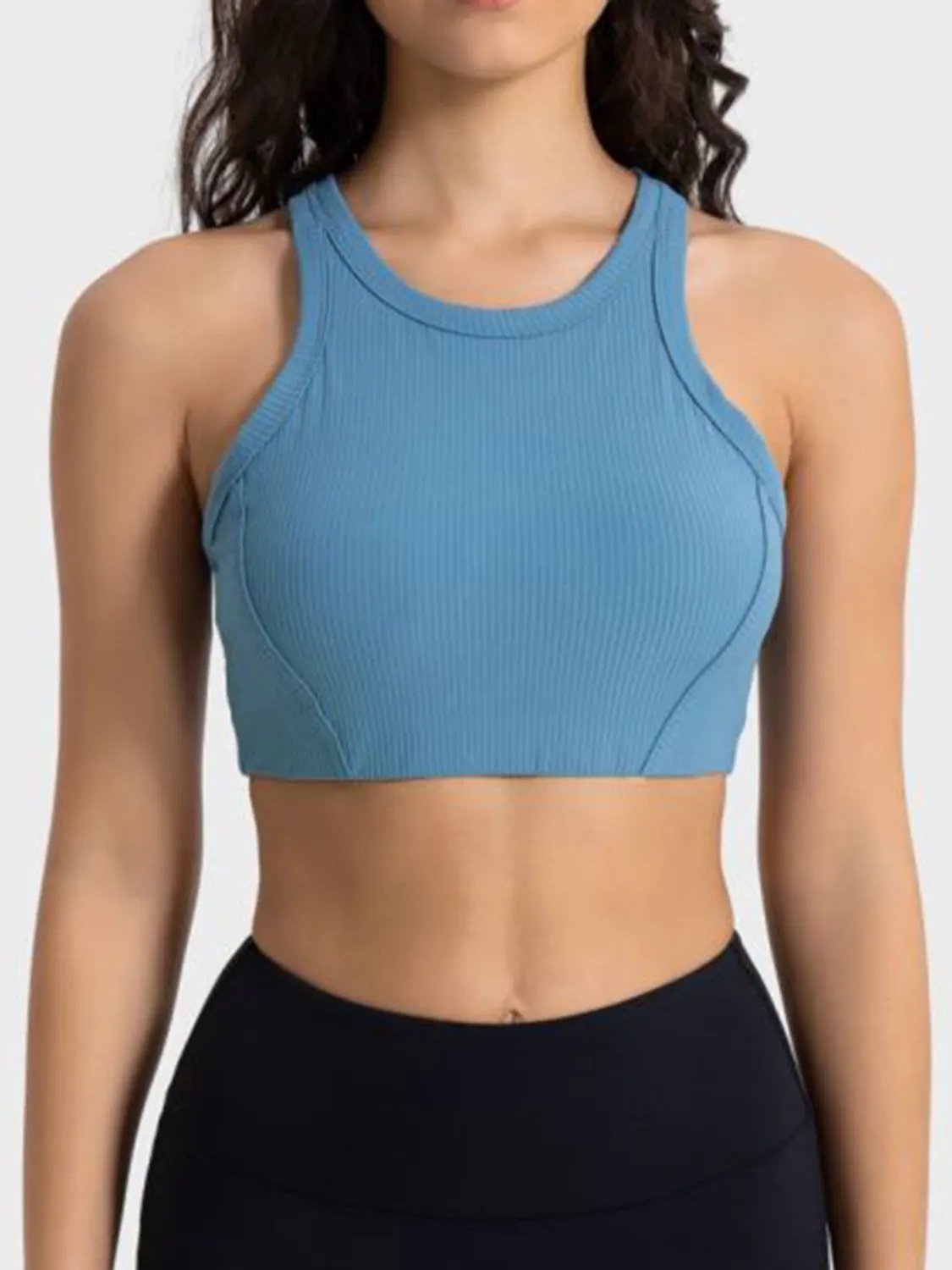 Millennia Wide Strap Cropped Sport Tank by Millennia