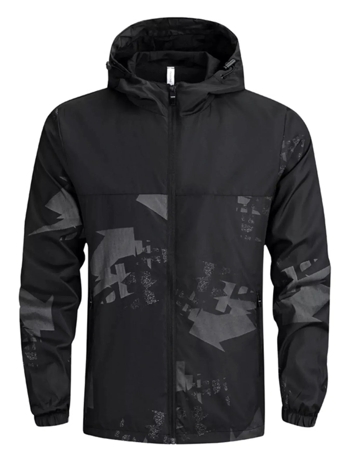 Men's Plus Size Lightweight Hooded Windbreaker Jacket by Partner Label