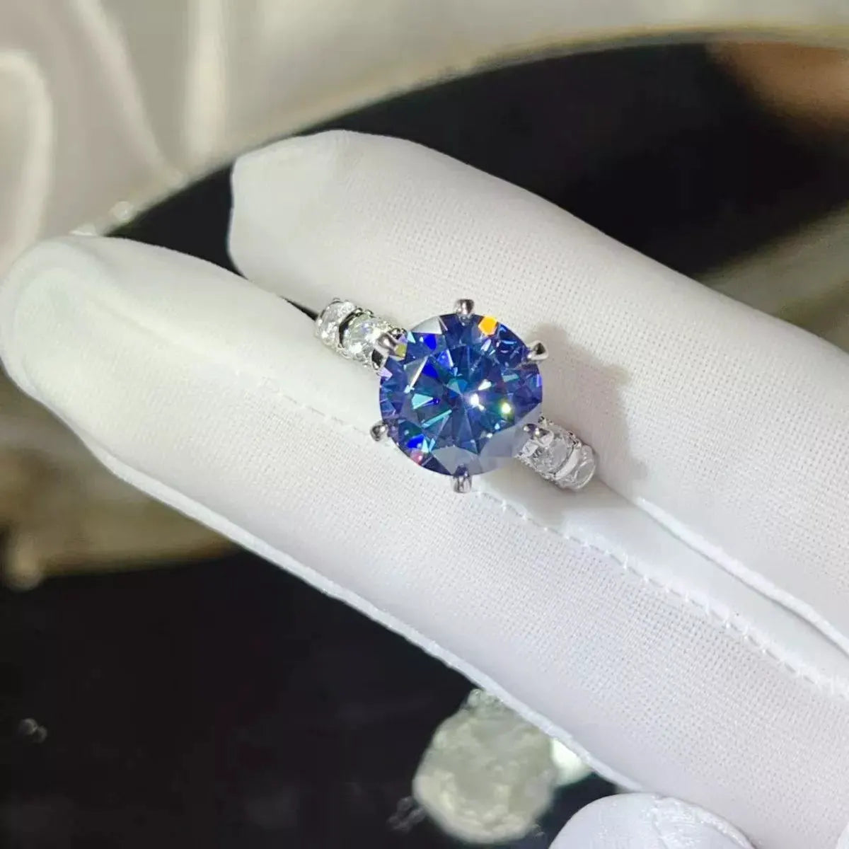 5 Carat Moissanite 6-Prong 925 Sterling Silver Ring by Partner Label