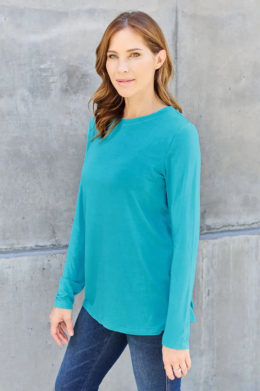 Basic Bae Full Size Round Neck Long Sleeve Top | Partner Labels Selection by Partner Label