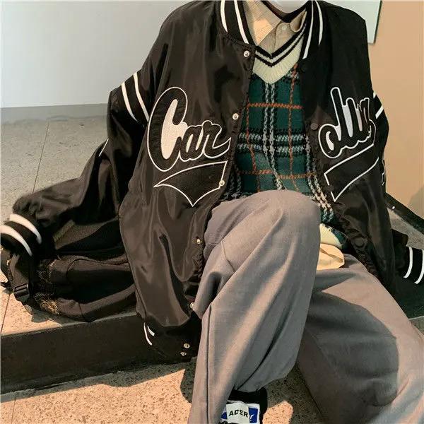 Vintage Harajuku Jacket Hip Hop Loose Jacket Women by Maiden-Art