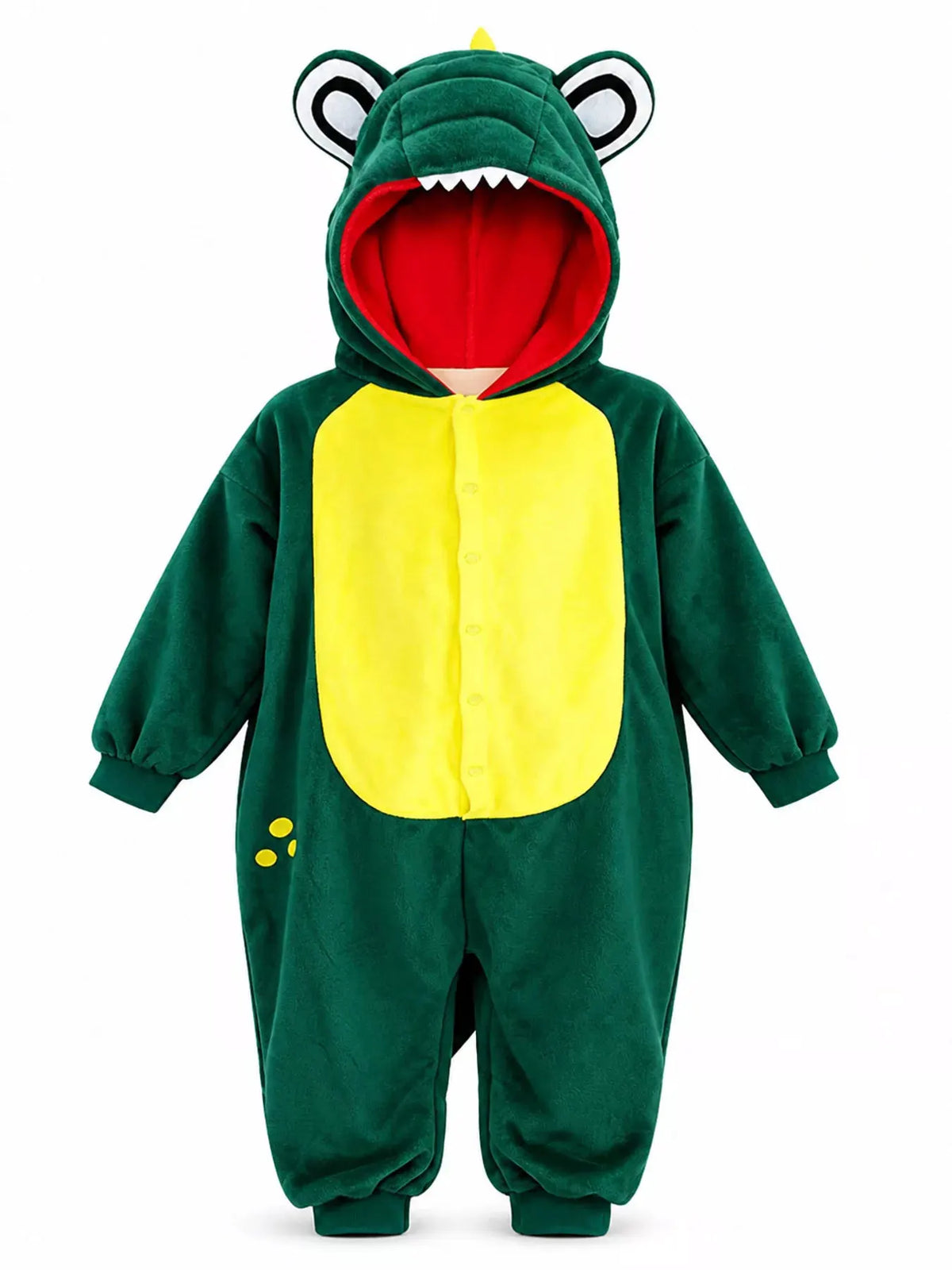 Children's Dinosaur Hooded Fleece One-Piece Jumpsuit by Trendsi