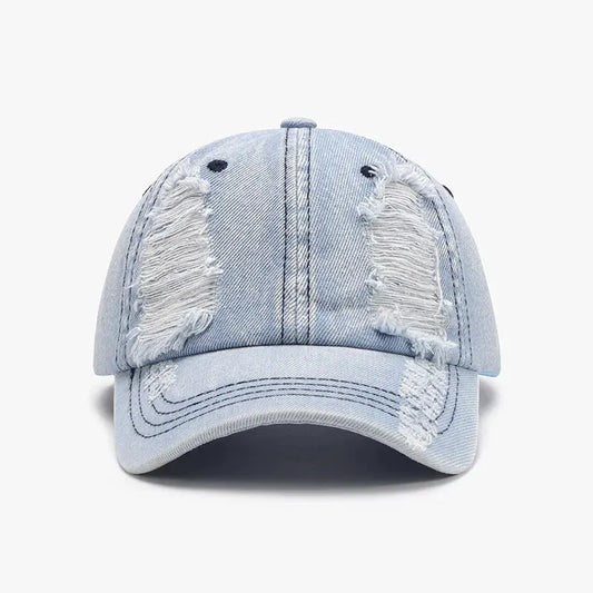 Distressed Cotton Baseball Cap by Partner Label