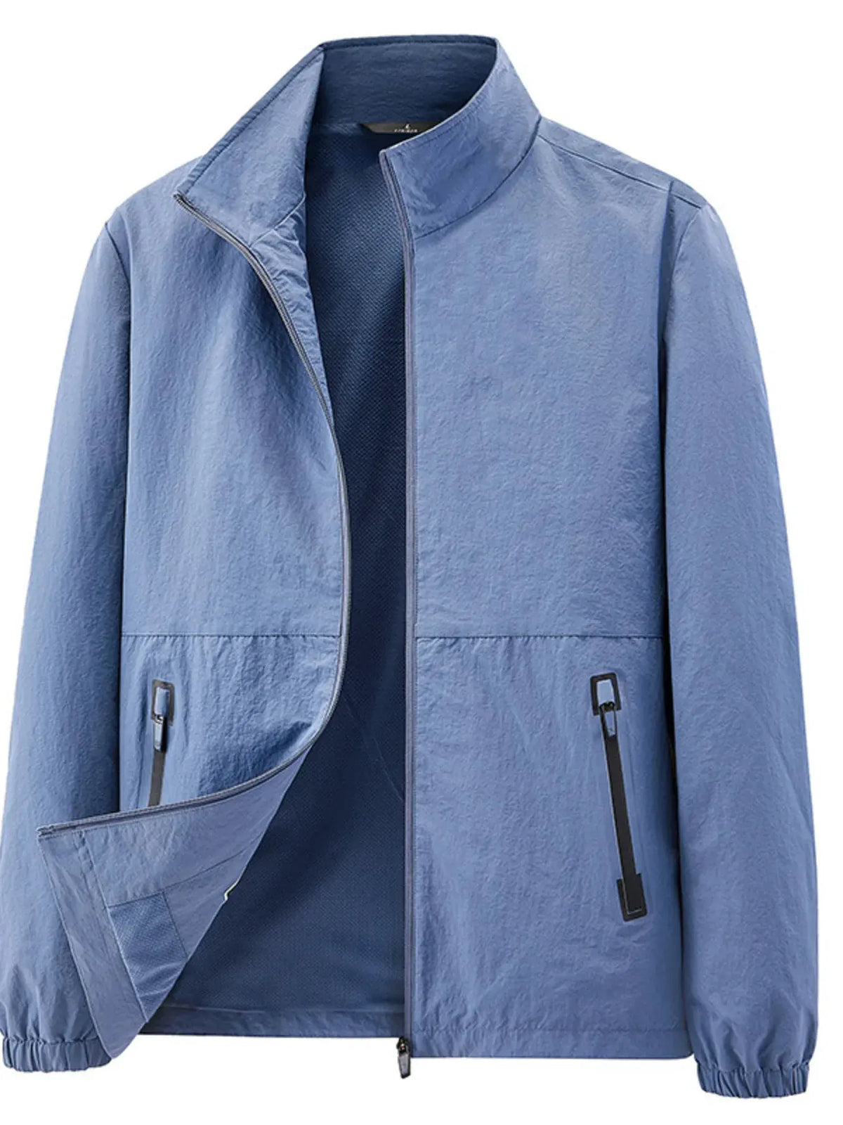 Men's Plus Size Zip Up Long Sleeve Jacket by Trendsi